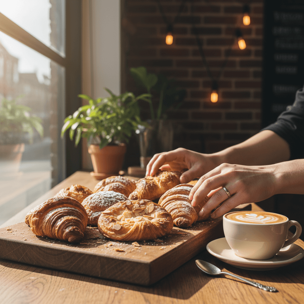Frische handwerkliche Pastries und Gebäck bei Millennium Lax Gastro in Wien